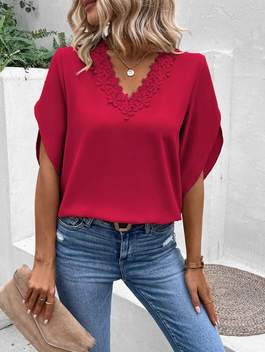 Lace Flared Sleeves Top