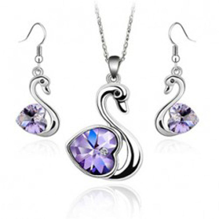 Crystal Love Swan Jewelry Set