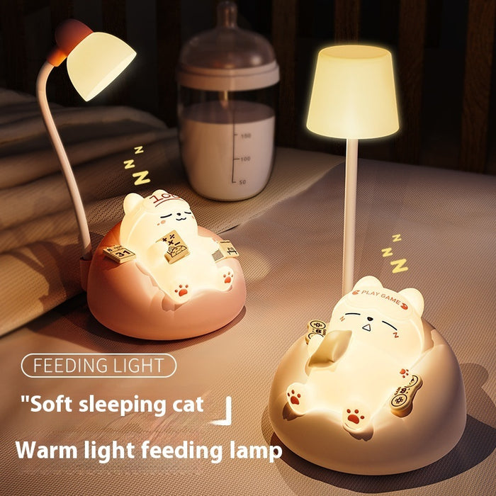 Creative Sleeping Cat Small Night Lamp Night Charging Pat Lamp