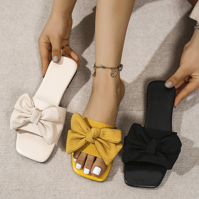 Bow-knot Flat Slippers