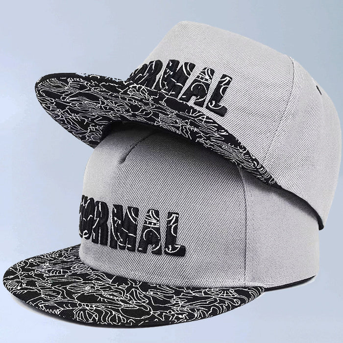 Embroidered Flat Brim Hat