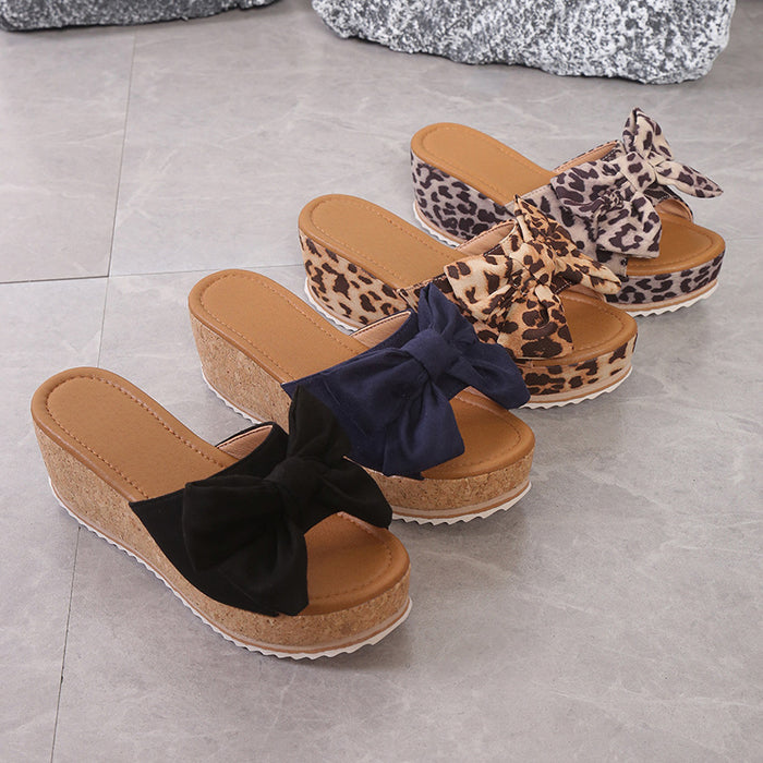 Leopard  Wedge Slippers