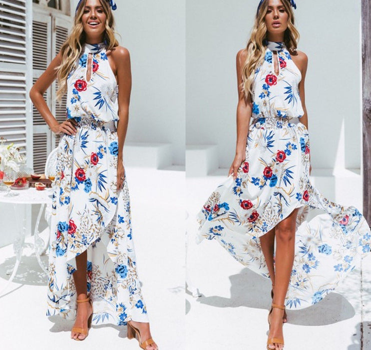 Flowers Print Dress Bohemian Style Long Dress Summer