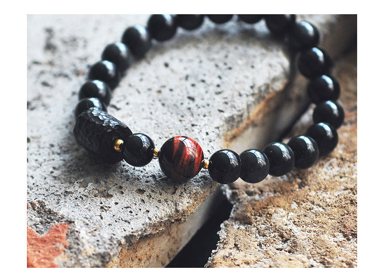 Obsidian bracelet for men