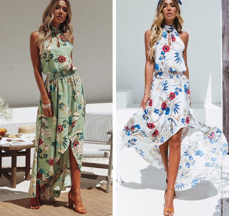 Flowers Print Dress Bohemian Style Long Dress Summer