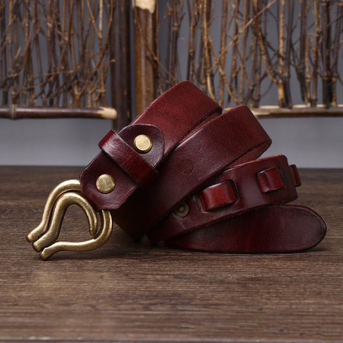 Retro Thick Leather Belt