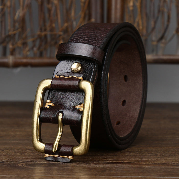 Retro Brass Buckle Belt