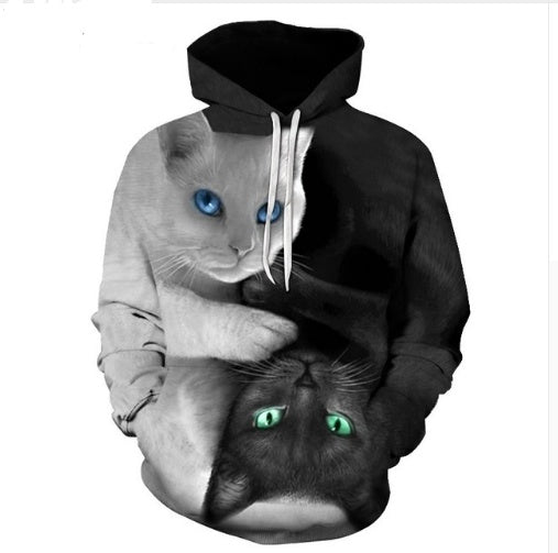 Cat Print Hoodie