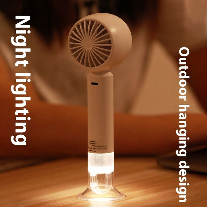 Handheld Fan With Light Portable Outdoor With Base