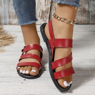 Round Toe Flat Sandals