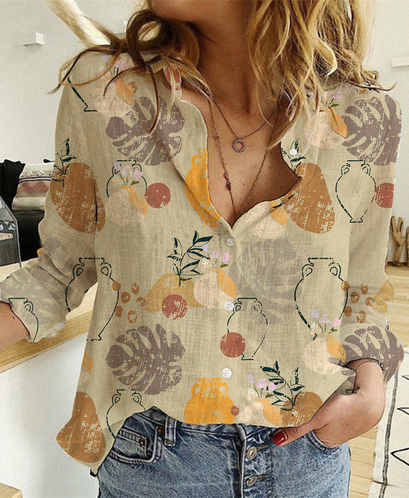 Lapel Long Sleeve Top