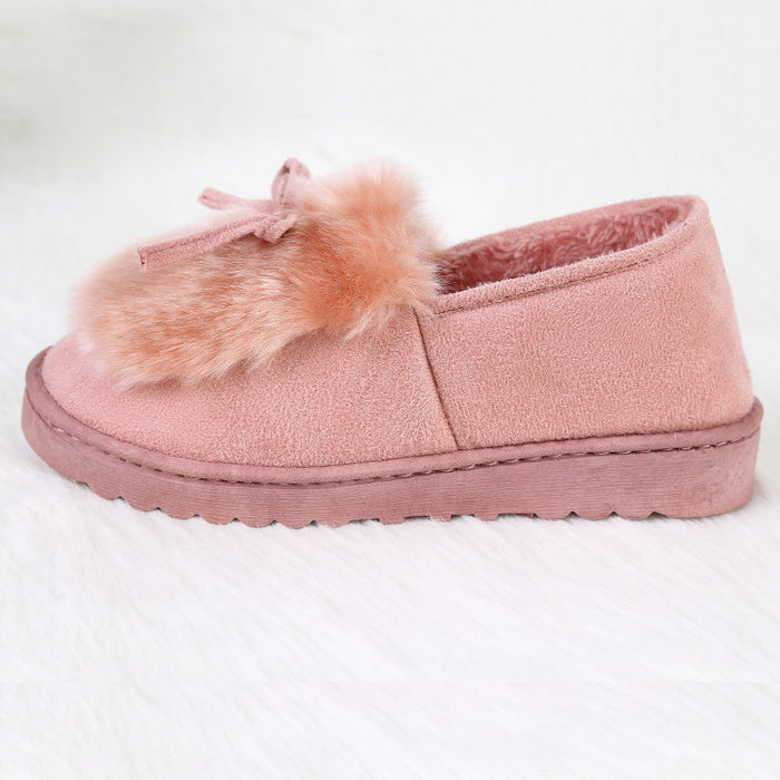 Women winter cotton slippers plush suede