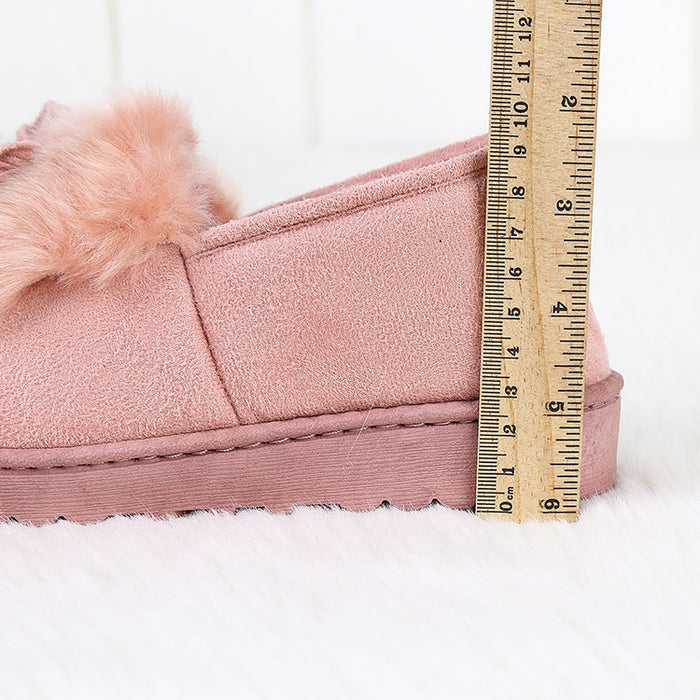 Women winter cotton slippers plush suede