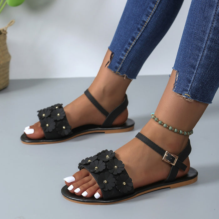 Flowers Flat Sandals