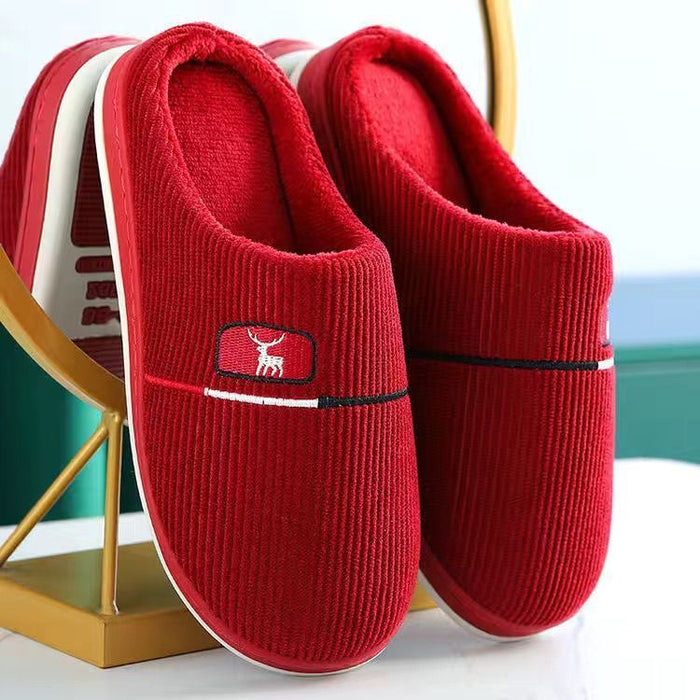 Men & Women Winter Fleece-lined Non-slip Slippers