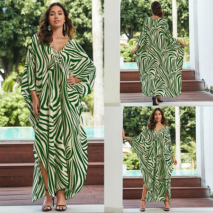 Cotton Beach Cover-up Vacation Sun Protection Long Dress