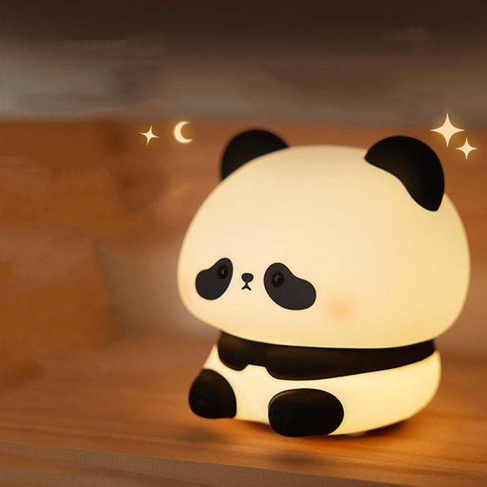 Panda Night Lights For Kids Cute Animal Silicone  Rechargeable Lamp