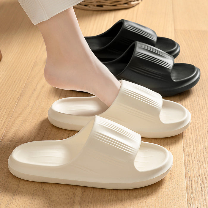 Solid Peep-Toe Slippers