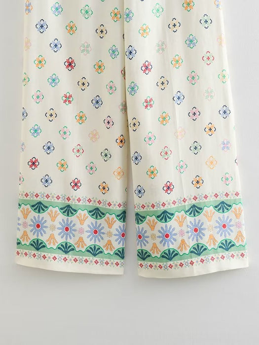 Printed Linen Pants