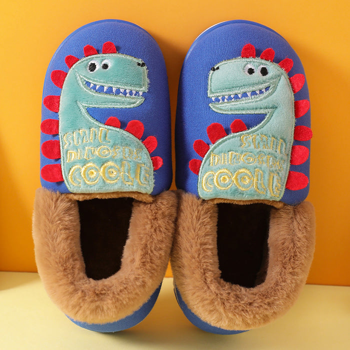 Kids Indoor Home Slippers Boys Girls Winter Anti-slip Shoes