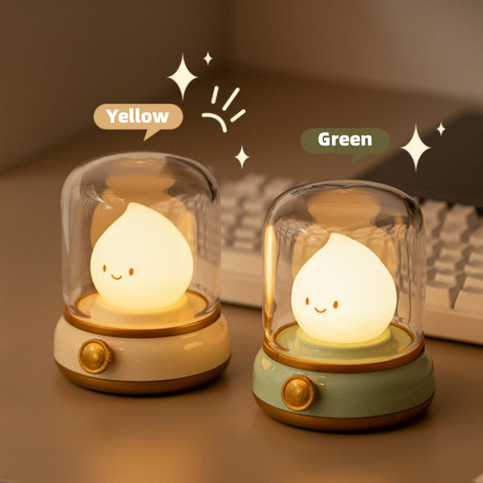 Retro Small Night Lamp Bedroom Mini Desktop LED Cute Night Lamp Creative USB Rechargeable Portable Table Lamp