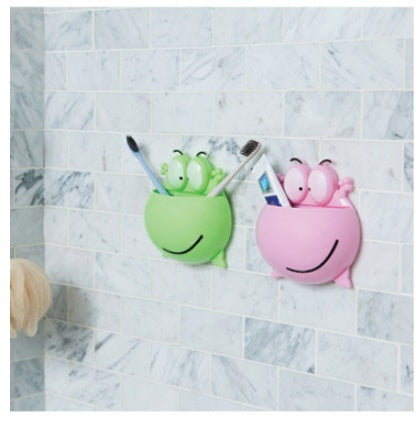 Creative Cartoon Frog Toothbrush Holder Bathroom Suction Cup