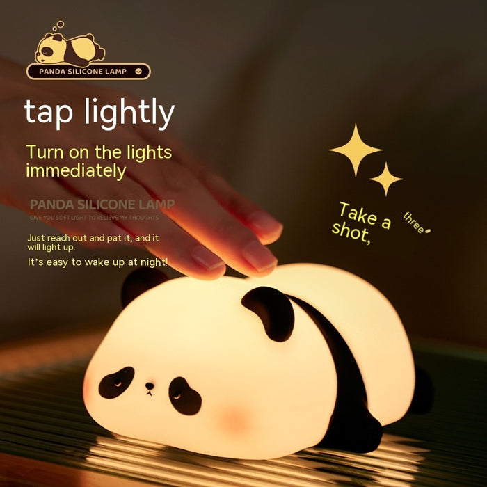 Panda Night Lights For Kids Cute Animal Silicone  Rechargeable Lamp