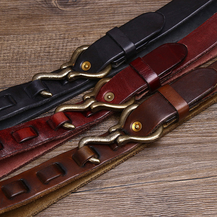 Retro Thick Leather Belt