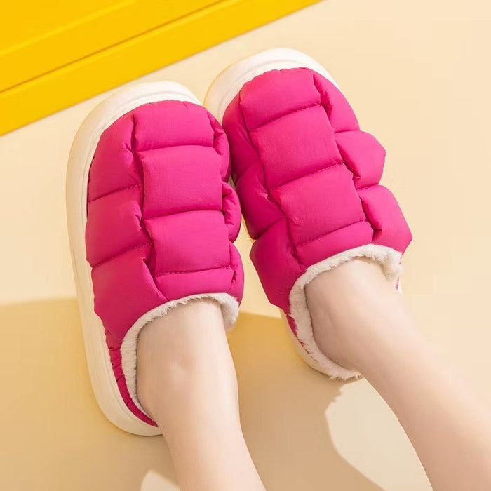 Women Winter Square Bread Cotton Slippers