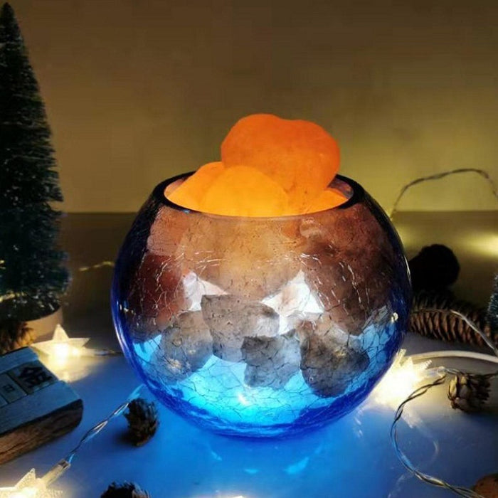 Himalayan Crystal Salt Lamp Creative Glass Blue