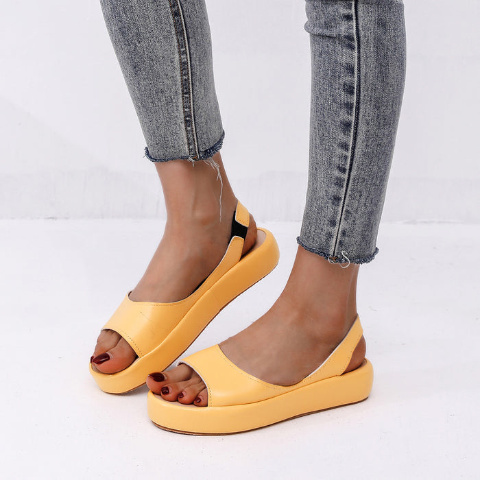 Solid Color Flat Sandals