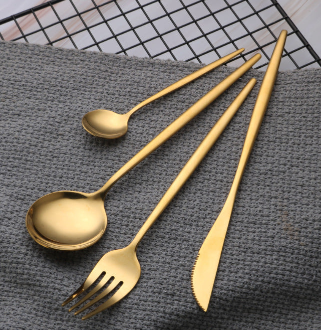 Black And Gold Stainless Steel Cutlery