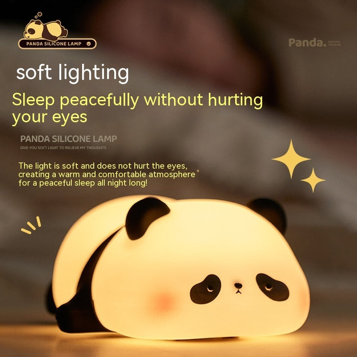 Panda Night Lights For Kids Cute Animal Silicone  Rechargeable Lamp