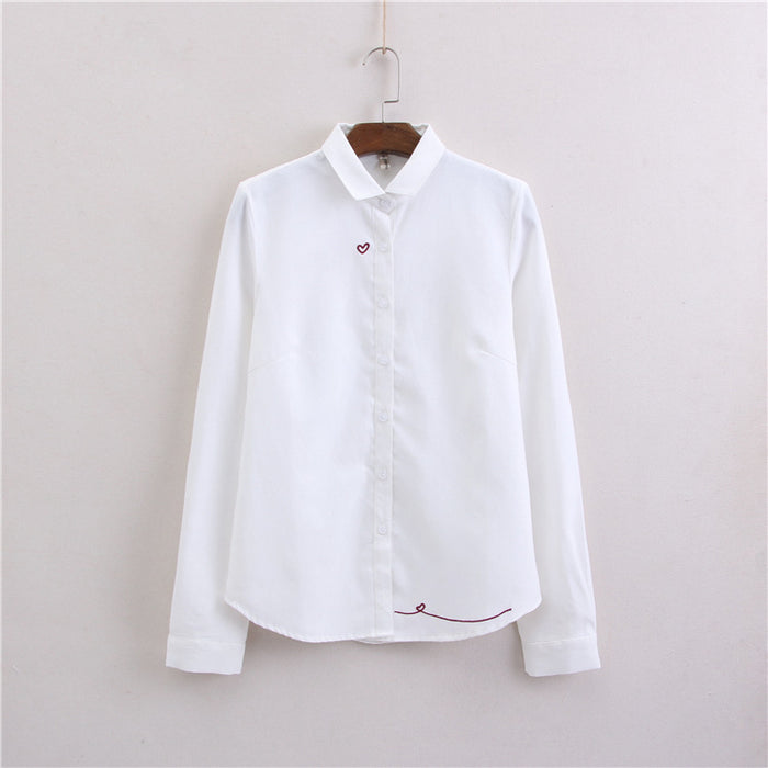 Embroidered Oxford-woven Top