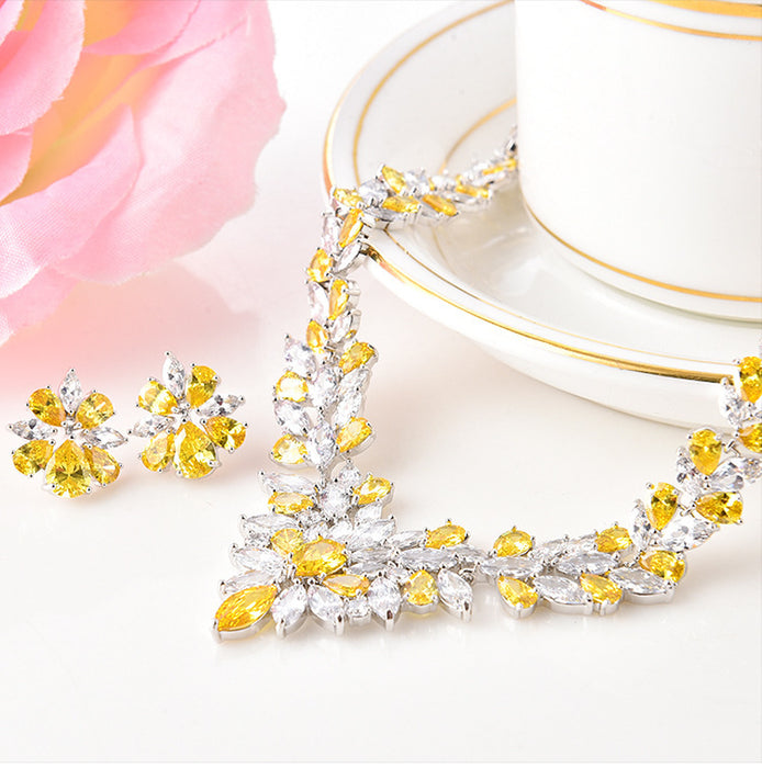Ice Flower Earrings Jewelry Set