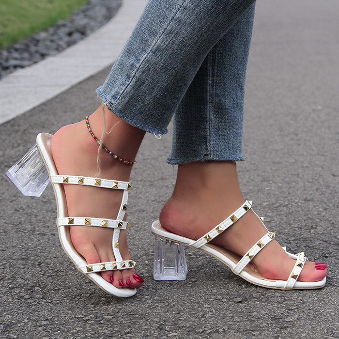 Square Toe Transparent Sandals