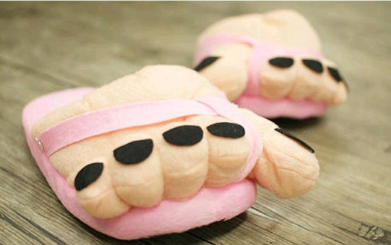 Winter men & women cute five-finger toe big feet