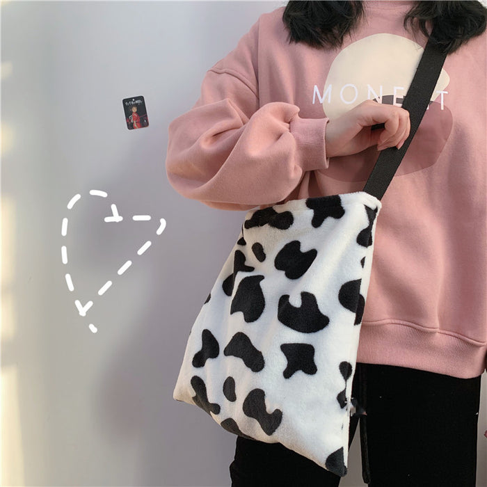 cow print canvas bag