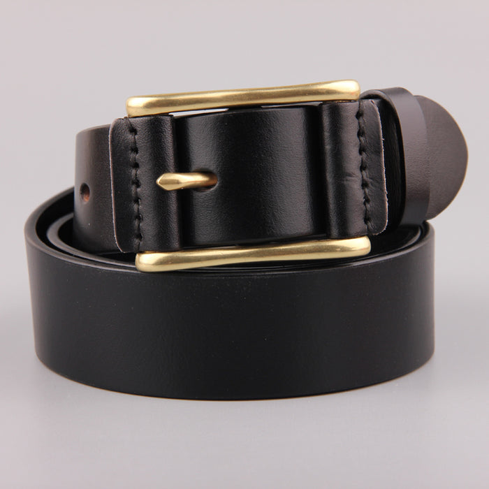 Brass Buckle Casual Belt