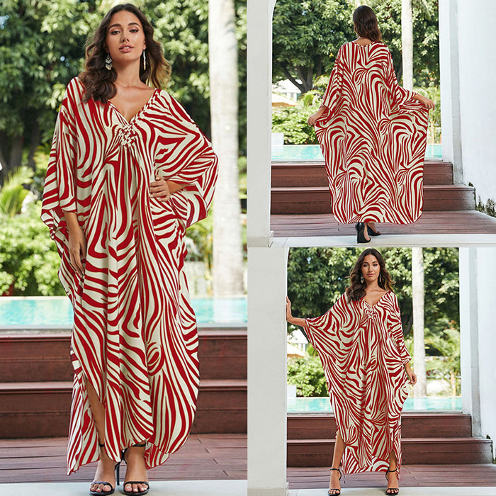 Cotton Beach Cover-up Vacation Sun Protection Long Dress