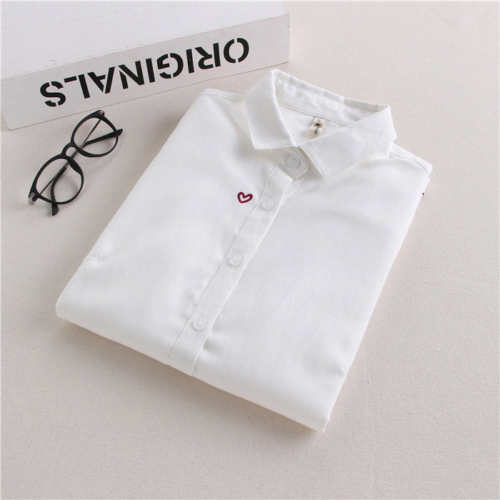 Embroidered Oxford-woven Top