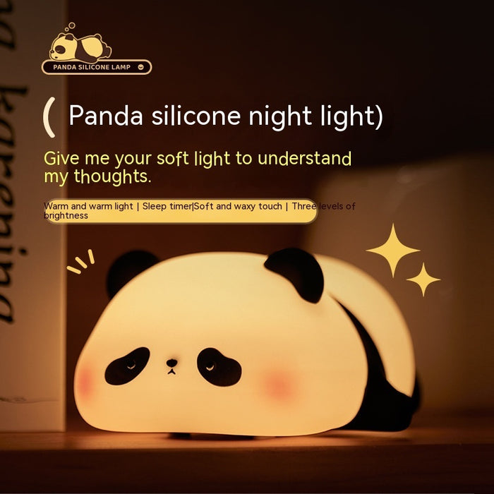 Panda Night Lights For Kids Cute Animal Silicone  Rechargeable Lamp