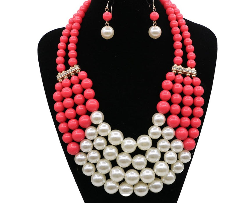 Simulated Pearl Bohemian Jewelry Set