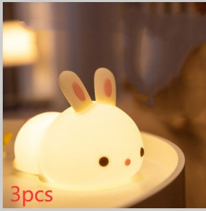 Rabbit Silicone Lamp Pat Feeding Creative Night Light Children's Toys