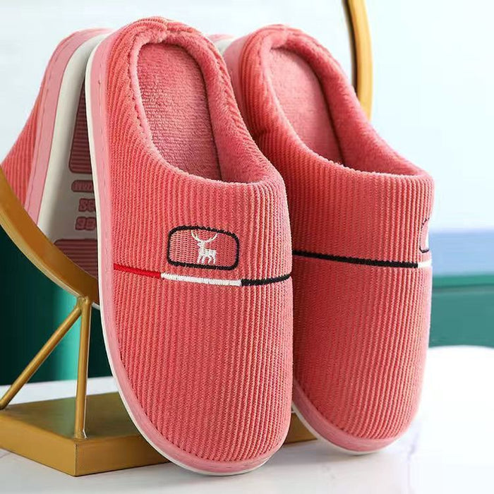 Men & Women Winter Fleece-lined Non-slip Slippers