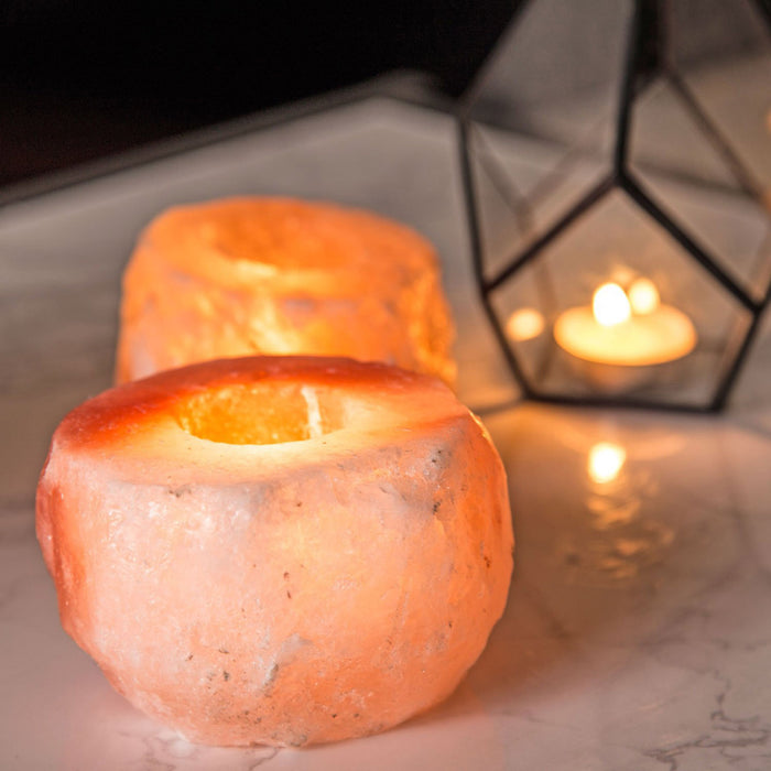 Mineral Crystal Salt Candle Holder Ideas