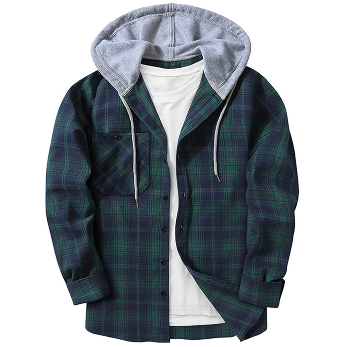 Hooded Plaid Casual