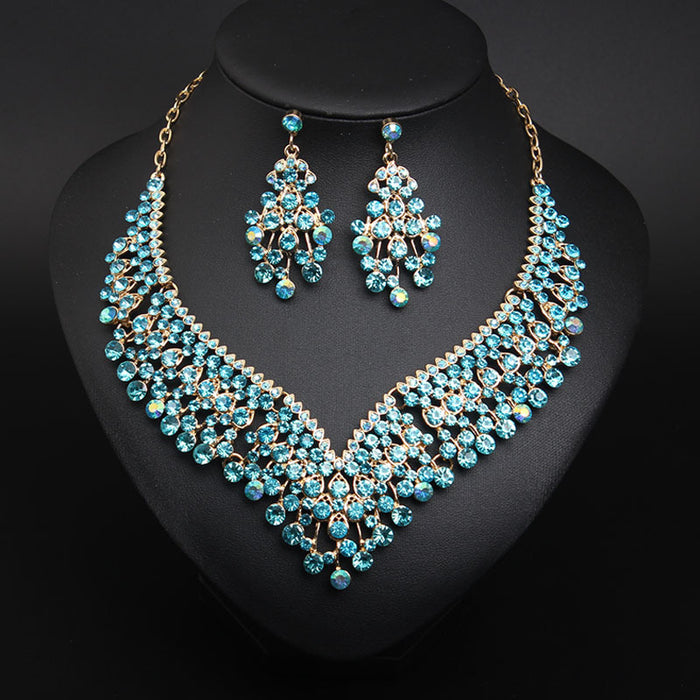 Creative Crystal Necklace Earring Set