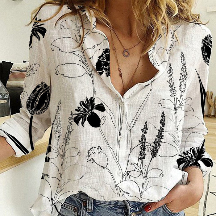 Lapel Long Sleeve Top