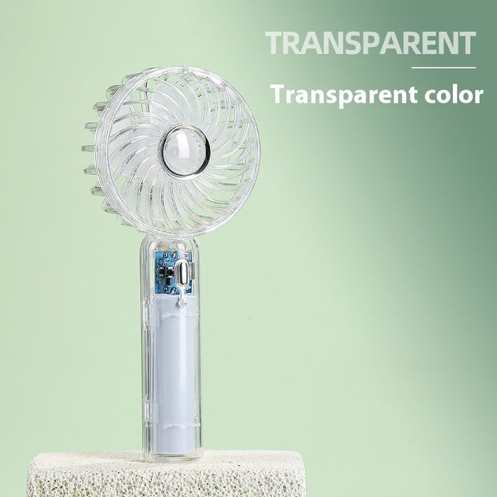 Transparent Handheld Fan The Third Gear Mute With Base